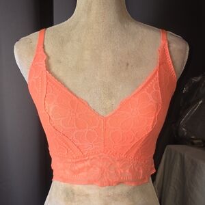 PINK Victoria’s Secret Coral Lace Longline Bralette —‎ Size S (D-DD)